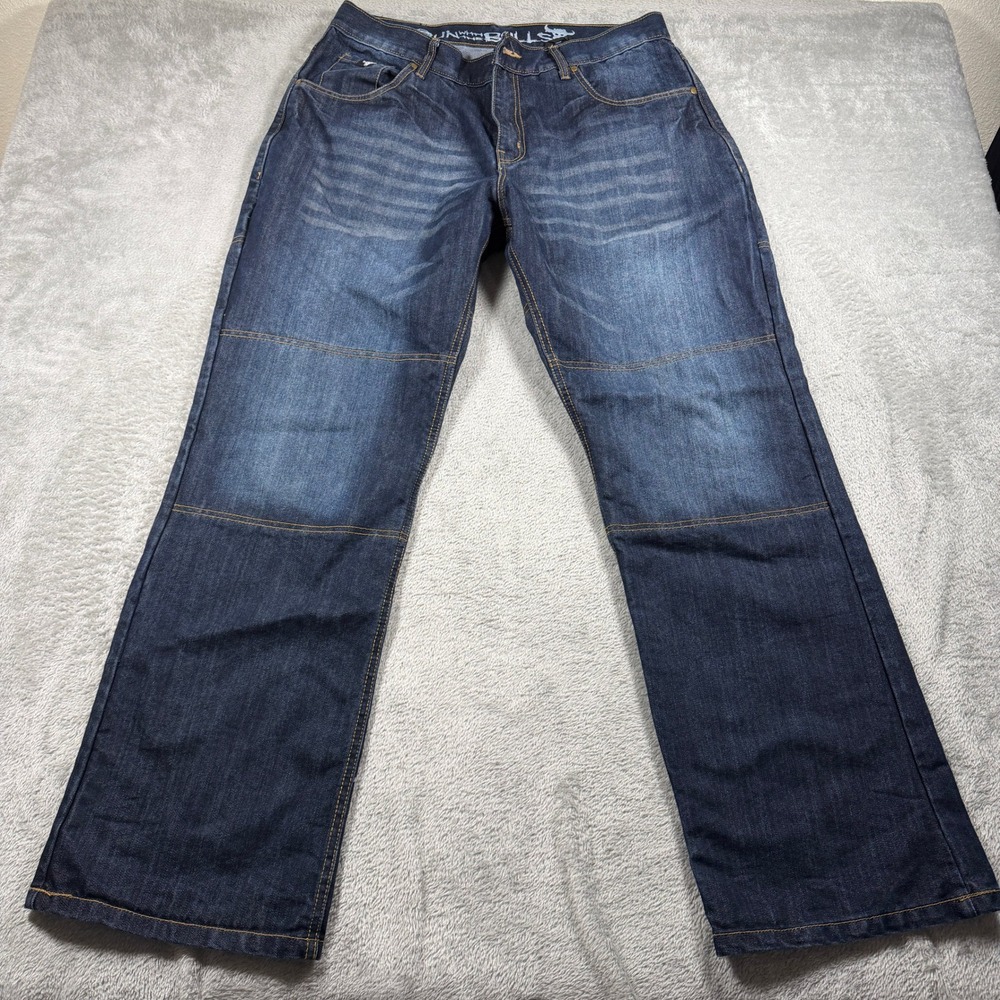 Speed and Strength Moto Jeans Mens 38x32 Blue Denim Kevlar Aramid Reinforced